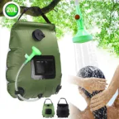 💥台灣出貨💥戶外沐浴袋20L 機車露營 衝浪 潛水 太陽能水袋 淋浴袋 加壓蓮蓬頭 洗澡