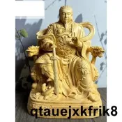 檜木彫真武大帝神像擺件玄天上帝佑圣真君客廳裝飾玄武祖師工藝品