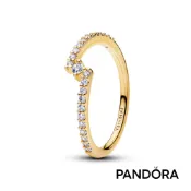 【Pandora】璀璨鋯石交織戒指-鍍14k金 官方直營