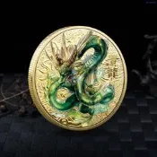 【朗月甄選】現貨四大神獸文創紀念幣上古吉祥物紀念章立體浮彫徽章金銀幣