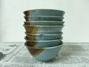 WH27502【四十八號老倉庫】全新 早期 台灣 扇花竹鳥紋 黑嘴必阿 古早碗 飯碗 碗粿碗 有瑕 1碗價