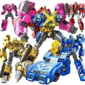 『開心樂購』變形玩具 迷你特攻隊玩具X變形金剛機器人雷x弗特露西塞米兒童男孩玩具套裝