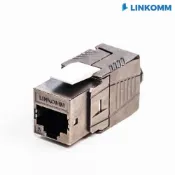 (店+)【LINKOMM】CAT 8 免工具資訊插座 遮蔽式 鐵殼 鍍鎳黑 RJ45 CAT8 Keystone Jack免打線