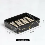墨韵書香 臺灣出貨💯北歐肥皂盒 北歐輕奢304不銹鋼皂託 陶瓷雙層瀝水香皂盒 肥皂盒 浴室皂碟皂架