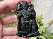 天然正品玉石台灣墨玉蛇紋石武關公關聖帝君帶刀吊墜墬子項鍊玉珮掛件珠寶首飾寶石飾品