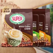 馬來西亞進口超級牌榛果味白咖啡Super速溶咖啡袋裝正品