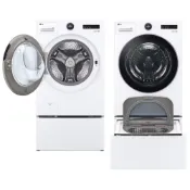 (店+)【LG 樂金】WD-S22FW+WT-SD250HW 22+2.5公斤 TWINWash 雙能洗 蒸洗脫滾筒洗衣機 冰瓷白 公司貨
