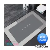 【百利市購物中心】DOLEE 硅藻土吸水地墊40x60cm(顏色隨機出貨) ZA52 超值2入組