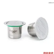 二種用法兼容Nespresso咖啡膠囊 貼膜不鏽鋼重複使用填充膠囊殼杯