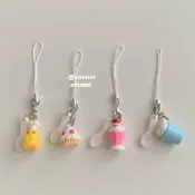 COISINI ♡̴｜「現貨」日系可愛小甜品🍮 草莓蛋糕 小雞 兔子 串珠吊飾 手機掛繩 掛件 咕本吊飾