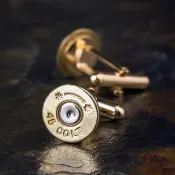 Bullet Designs 45口徑 手槍子彈袖扣 / 金屬造型襯衫西裝袖釦