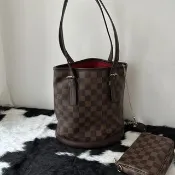 中古包 LOUIS VUITTON 路易威登 棋盤格水桶托特包
