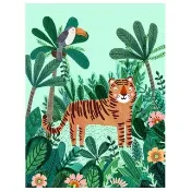 荷蘭Petit Monkey 叢林動物系列海報-老虎(50 x 70 cm) 玩具