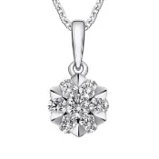 【Emperor Diamond 京華鑽石】鑽石項鍊 18K 天然鑽石 共0.22克拉 墜飾 冰雪
