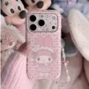 韓國菲林殼 可愛少女粉 美樂蒂 iPhone 18 17 16 15 Pro max 雙層 手機殼 鎏金波點 魔法女僕裝