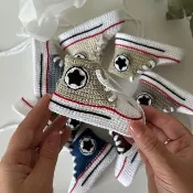 嬰兒靴 Converse 鉤針編織男女通用鉤針嬰兒靴子鞋淋浴禮物新生兒