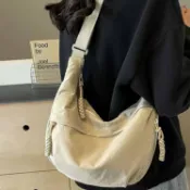 喜挖2店 今年流行牛津布包包斜後背包女2025新款休閒單肩學生上課通勤餃子包