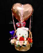 X射線 精緻禮品 Hello Kitty音樂水果娃娃幸福熱氣球，Sanrio/捧花/西洋情人節/情人節金莎花束/熱氣球/告白氣球/畢業花束/亮燈花束/情人節禮物/送禮/婚禮小物/生日禮物/交換禮物/告白/求婚，X射線【Y526899】