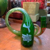 七喜彎曲玻璃瓶 特殊造型玻璃瓶 7Up 收藏