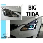 小傑車燈精品--全新NISSAN BIG TIIDA大燈 13 14 15 16 年 黑框 C型光條 光柱 R8魚眼大燈