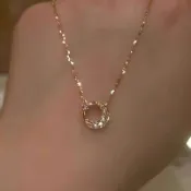 ✈臺灣出貨✈YQJR鈦鋼項鍊年新款日月星辰項鍊女精緻輕奢月亮吊墜不鏽鋼鎖骨鏈