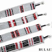 𝐁𝐔𝐋𝐀𝐈！｜手工製作項鍊｜傳統配色仿珍珠五排串珠排鍊項鍊（可調整長度）｜原住民/民族風/日常傳統必備/串珠項鍊