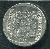 【錢幣】 (南非), SOUTH AFRICA  ,2 RAND  K139 1989 ,品相9新AU #202741