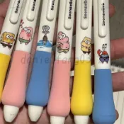 可愛海綿筆海綿寶寶章魚哥黑色速幹超軟雲朵筆派大星蟹老闆黑水筆 0319e