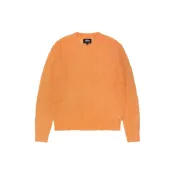 (店+)【STUSSY】117228 Stussy Cable Loose Knit Sweater 純色絞花寬鬆針織圓領長袖美式馬海毛復古套頭毛衣 男女同款