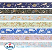 [巧藝社特價館-滿99元出貨] 知音 15W燙金紙膠帶  藍底小花 紫戀花境 香草花園 粉金白花 炫耀煙火 E11