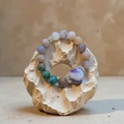 【 天下第一財神廟 】心海紫夢手串 帶走焦慮不安 紫水晶 海洋瑪瑙 紫羅蘭 佛牌鏢局 水晶