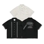Wtaps Kingpin 01 短袖斜紋襯衫 白/黑 261TQDT-SHM04【SPLY】