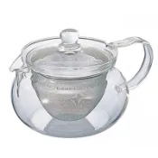 日本製HARIO 450/700cc泡茶急須 丸 耐熱玻璃花茶壺 泡茶壺 不銹鋼濾網