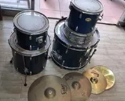 ＊雅典樂器世界＊ 二手 爵士鼓組 五粒 附銅鈸 鈸架