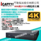 可取 H.265 KMH-0825EU-K 8路錄影主機 7IN1 DVR 可取 8路4聲音 ICATCH DUHD