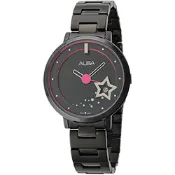 ALBA 可愛星空浪漫淑女腕錶(AG8363X1)-黑/38mm