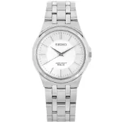 SEIKO 精工 / 輕薄簡約 礦石強化玻璃 日本機芯 不鏽鋼手錶 銀白色 / SCXP021 / 34mm