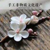 萬物優選鋪 台灣現貨 -白梅花陶瓷筆擱 毛筆架 筆山 手工捏花 陶瓷白梅花玉蘭花 禪意茶寵 茶枕 線香插 迷你茶具擺件 創意