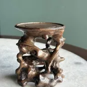 老件 紅木整木雕隨形台