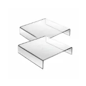 (店+)【美的空間】18x18x4cmㄇ型2入組透明壓克力商品展示架(賣場展示架/增高架/分層架)