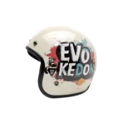 EVO 安全帽 CA-310M 花彩 EVO塗鴉 象牙白 半拆洗 復古帽 三扣 快速插扣 半罩