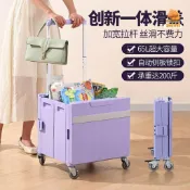 摺疊拉桿購物車 買菜小拉車 折疊手推車 爬梯購物車 戶外露營推車 新款買菜小拉車家用超市折叠購物車取快遞爬樓梯小推車露
