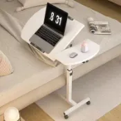 樂購優品百貨 床邊桌 懶人桌 筆電桌 升降桌床邊桌可移動升降電腦桌沙發懶人桌床前桌家用可 子帶輪桌子