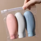 可登機旅行出差分裝袋 便攜式分裝瓶 洗髮水旅遊套裝 擠壓式小瓶套裝 旅行便攜擠壓式 便攜小空瓶子 軟管按壓小瓶 軟收納瓶