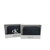 【CALVIN KLEIN】ck 新款浮雕logo零錢包卡包 男女可用 禮盒組 贈原廠紙袋