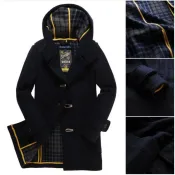 DryDog 跩狗嚴選 跩狗嚴選 極度乾燥 Superdry Padding Duffle 女款 格紋內襯 深藍 羊毛 牛角扣 長版 大衣 外套 連帽