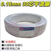 1米 台灣製造 0.18mm 30芯 30C 平波線 電源線 平行喇叭線 喇叭線 平行線 白平線 信號線 監控線材