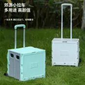 柳岸小舖 【迷你摺疊】買菜車 購物車 露營推車 手拉車 摺疊箱 便攜式拉車 超市購物車 家用推車 二輪設計 輕便省力 戶外野營必備