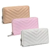 【Rebecca minkoff】精選質感皮革ㄇ字拉鍊長夾(3色)