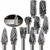 MIKA 商店 ▏碳化鎢旋轉毛刺 3mm 柄 6mm 頭雙切磨頭金屬木材旋轉鑽頭